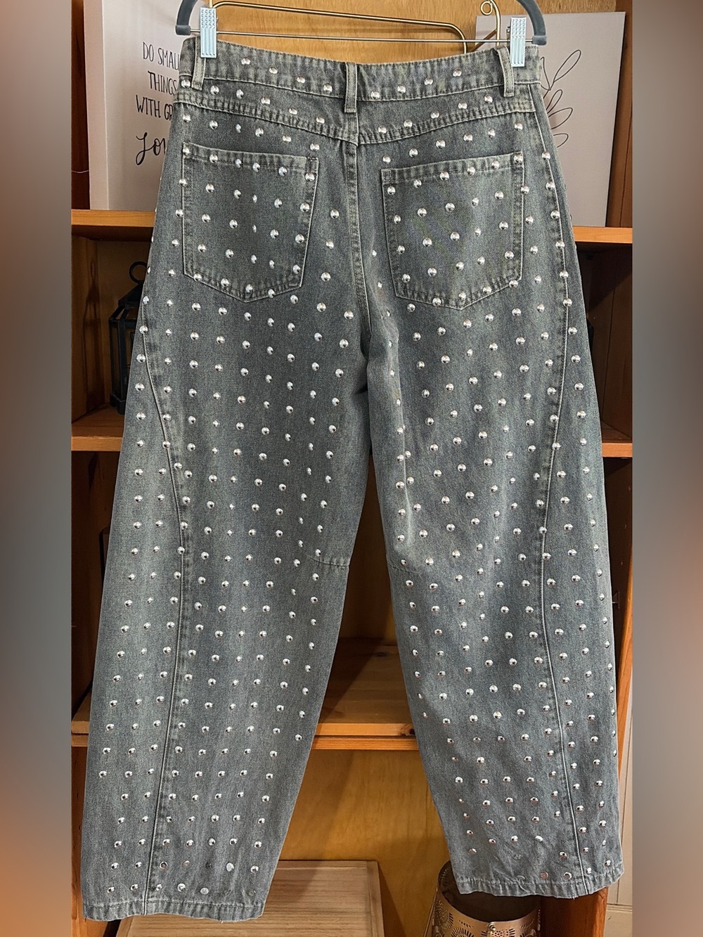 Anthro Style Boho Revival 🔥Studded Barrels Wide-Leg Women's Jeans -💥 - Picture 5 of 9